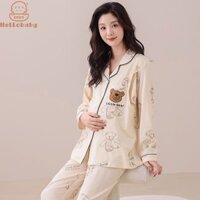 Hellobaby Bộ Đồ Ngủ Nữ Mang Thai Thời Trang Mùa Hè Mỏng Sau Sinh Điều Dưỡng Quần Áo Cho Bé