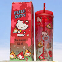 Hellokitty Cốc Rơm Dung Tích Lớn Cao Cấp Cô Gái Trái Tim Cốc Nhựa Di Động Ngoài Trời Đi Kèm Cốc Văn Phòng Cô Gái Trái Tim Kawaii Chai Nước