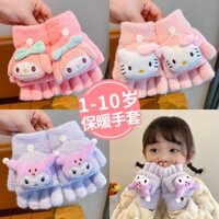 Hellokitty Găng Tay Hở Ngón Hình Hello Kitty Cho Bé Gái Ốp