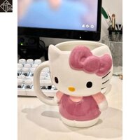 Hellokitty Gốm Cốc Kitty Cốc Sáng Tạo Cốc Hoạt Hình Cô Gái Dễ Thương Cốc Nước Thiết Thực Dung Tích Lớn