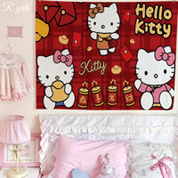 Hellokitty Hello Kitty Phim hoạt hình Trang trí pháo hoa Vải treo tường gia đình