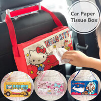 Hellokitty Hoa Kỳ dễ thương Brown BEAR Stitch Xe Canvas Treo Khăn Giấy Hộ Gia Đình Khăn Giấy Bao Velcro Nút Hộp Bảo Quản