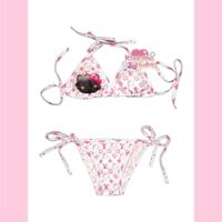 Hellokitty Hồng Trắng Bikini Hot Girl Tam Giác Cup Mùa Đông Hot Spring Series Đồ Bơi