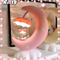 Hellokitty Mặt Trăng Hồng Đèn Ngủ Phòng Ngủ Đầu Giường Mặt Trăng Đèn Ngủ Có Thể Sạc Lại Đèn LED Quà Tặng Trao Đổi