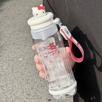 Hellokitty Nhựa Cốc Nước Cô Gái Giá Trị Cao Học Sinh Di Động Mang Ra Cốc Di Động tritan Thể Thao Nước Cô Gái Trái Tim Kawaii Chai Nước