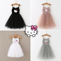 Hellokitty Váy Trẻ Em Hoạt Hình In Hình Đầm Công Chúa Thời Trang Phiên Bản Hàn Quốc Lông Tơ Thoải Mái Lưới Đầm