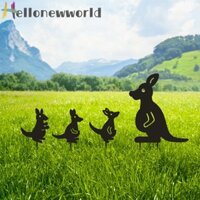 [hellonewworld.vn] Metal garden stake hollow kangaroo chicken hedgehog plug-in silhouette tượng