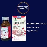 Hemofeto Folic hộp 30 viên bổ sung sắt, acid folic và kẽm cho cơ thể