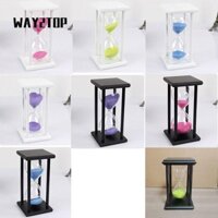 Hẹn giờ cát đồng hồ cát WAY2TOP, Hẹn giờ cát 30 / 60 phút cổ điển, Cát thủy tinh bằng gỗ thực tế Bộ hẹn giờ đồng hồ cát 8 màu Lớp học