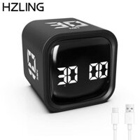 Hẹn giờ khối kỹ thuật số HZLING, Thời gian xoay 5 / 10 / 30 / 60 phút Hẹn giờ Pomodoro, Đếm ngược tùy chỉnh Đồng hồ báo thức cảm biến trọng lực có thể điều chỉnh 3 âm lượng để nấu ăn