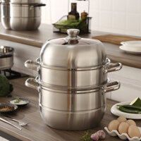 Hẹn Giờ28cmNồi Hấp Gia Dụng Inox, Nồi Hấp Xiên, Nồi Canh Dày Dặn, Bếp Từ, Bánh Đa Thông Dụng Ba Lớp