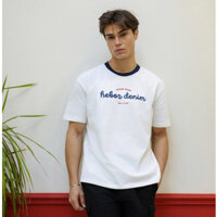 [HẾN STORE MENSWEAR] [FORM LỚN] Áo thun thêu Alpha Heboz 2M, áo thun nam chất vải cotton co giãn - 00002309