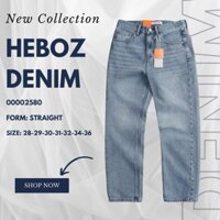 [HẾN STORE MENSWEAR] [FORM RỘNG] Quần jean suông Heboz D003(XANH SÁNG), quần denim ống suông cao cấp - 00002580