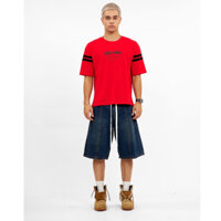 [HẾN STORE MENSWEAR] Quần short jean dáng relaxed fit Heboz S098, quần đùi nam trơn vải denim cạp thun - 00002483