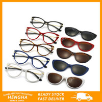 (Hengha) Kính râm che nắng kẹp mắt mèo cổ điển phương Tây Thiết kế thời trang mới Bộ gương từ tính