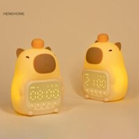 Henghome Dễ Thương Sạc Lại Trẻ Em Đồng Hồ Báo Thức Đèn Ngủ Cảm Ứng Ngáy Luôn Bật Màn Hình Để Bàn Đồng Hồ 12 / 24H Đồng Hồ LED Báo Thức TFG