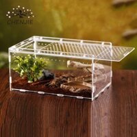 Henjie Lizard Terrarium Habitat Ngăn chặn thoát khỏi Hộp ấp trứng bò sát Trang chủ