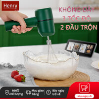 Henry Máy khuấy cầm tay Máy đánh trứng không dây 2 đầu khuấy 3 tốc độ