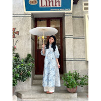 Hèo Chinh Chắn | Set Áo Dài Tân Thời Tay Bồng Dáng Suông Rộng Kèm Quần