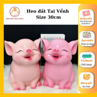 Heo đất 3D tai vểnh size 30cm, đựng tiền tiết kiệm, làm đồ decor, Heo Đất Nhà Thảo (ảnh thật)
