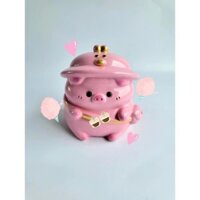 Heo Đất Lợn Đất Mẫu Heo Đội Mũ Vịt Cỡ To Đáng Yêu, Ống Heo Đất Tiết Kiệm Dễ Thương - Xưởng Thạch Cao  1