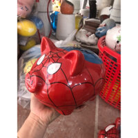 Heo đất, ống tiết kiệm,lợn tiết kiệm siêu nhân nhện (sứ bát tràng )