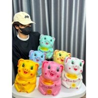 Heo đất tiết kiệm Heo Tài Lộc ôm vàng phú quý, trang trí tủ kệ, quà tặng, lợn đất - HĐMB02