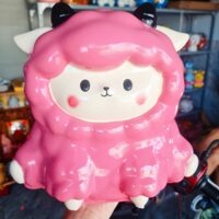 Heo đất tiết kiệm lợn tiết kiêm (hình con cừu lớn thạch cao ) c25*d25*r18cm