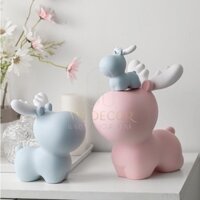 Heo đất tuần lộc gốm cao cấp sáng tạo tiết kiệm decor trang trí phòng khách, quà tặng sang trọng - AM Decor