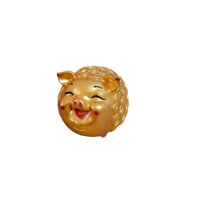 HEO ĐẤT XINH THẠCH CAO NHŨ VÀNG HÍP CƯỜI