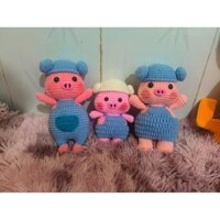 heo đội khăn tắm len handmade (size to nhỏ ib)