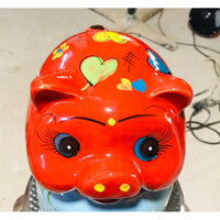 Heo sứ há mồm size trung bẽ hoạ tiết đáng yêu