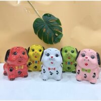 Heo sứ hình cún các màu cute, đáng yêu Bát Tràng-Lợn Đất vàng, hồng, xanh-Ống sứ LiLy Decor Home