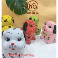 Heo sứ hình cún các màu cute, đáng yêu Bát Tràng-Lợn Đất vàng, hồng, xanh-Ống sứ Gốm Ngô Gia