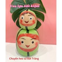 Heo sứ hoa quả dưa hấu đáng yêu Bát Tràng-Lợn Đất cute dễ thương-Ống đựng tiền Vua Lợn Tiết Kiệm