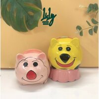 Heo sứ Tiết Kiệm Bát Tràng-Lợn Đất-Ống sứ heo hồng, vàng gấu poool-Ống đựng tiền LiLy Decor Home