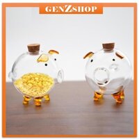 Heo Thủy Tinh Tiết Kiệm đựng vàng Trong Suốt Dễ thương Sáng Tạo Quà Tặng Trẻ Em