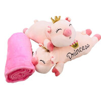 Heo vương miện dài kèm chăn - Gấu shop