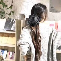 Hepburn Ono Retro Chấm Bi Nơ Lấy Kẹp Kích Thước Nhỏ Nửa Tie Tóc Đuôi Ngựa Kẹp Tóc Sang Trọng Phụ Kiện Tóc