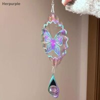 Her Bướm Gió Spinner Treo Suncatcher Chảy Hiệu Ứng Ánh Sáng Gió Điêu Khắc Sân Vườn Có Móc Xoay VN
