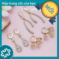 Her Lab Bộ Bông Tai Thời Trang Her Lab - Vàng Cubic Zirconia Và Hoa Lily Thiết Kế Trang Sức Nữ Sang Trọng