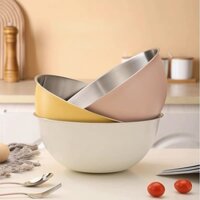 HERA Bộ 3 Tô Trộn Salad Bằng Thép Không Gỉ Có Vạch Đo Kiểu Hàn Quốc