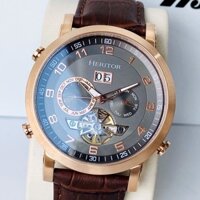 Heritor Automatic Edmond Leather-Band Watch w/Date - HERHR6205 - Đồng Hồ Nam