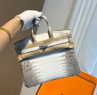 Hermes Birkin Handbag Super Premium Albino Crocodile Leather 25cm