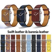 Hermes Crash Style Dây da thật Thích hợp cho Apple watch Series 9 8 7 SE 6 5 4 Ultra 2 49mm 45mm 44mm 41mm 40mm Phụ kiện đồng hồ thông minh