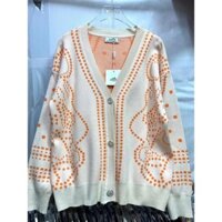 Hermes2357 Thu Đông Phong Cách Mới Cổ Chữ V Ôm Hơn Áo Cardigan Nữ