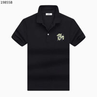 Hermes3618 Áo sơ mi polo Cotton ngắn tay phong cách mới Ve áo nam