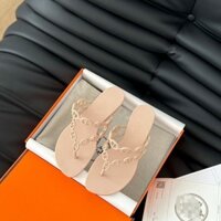 Hermes7438 Dép Phong Cách Mới Lật Dây Xích Thời Trang Bãi Biển Thời Trang