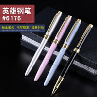 Hero 6176 Đài Phun Nước Bút Bộ Quà Tặng Văn Phòng Kinh Doanh Vừa Đầu Nhỏ Kim Loại Cứng Bút Học Sinh Viết Thực Hành Viết Bút