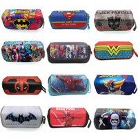 Hero Series Sinh Viên Hộp Đựng Bút Chì Hai Lớp Dây Kéo Công Suất Siêu Lớn PU Chống Thấm Nước Hộp Đựng Văn Phòng Phẩm